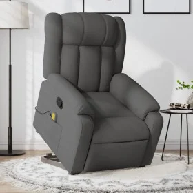 Silla de masaje reclinable de pie de tela gris oscuro de , Sillones - Ref: Foro24-3205329, Precio: 305,11 €, Descuento: %