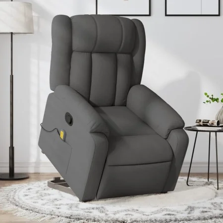 Silla de masaje reclinable de pie de tela gris oscuro de , Sillones - Ref: Foro24-3205329, Precio: 305,11 €, Descuento: %
