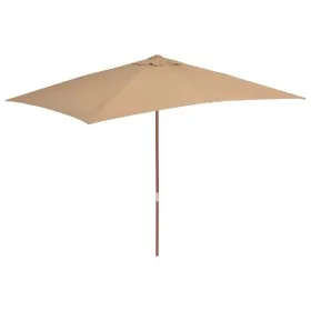 Garden umbrella with wooden pole 200x300 cm taupe gray by vidaXL, Umbrellas - Ref: Foro24-44514, Price: 74,45 €, Discount: %