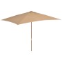 Sombrilla de jardín con palo de madera 200x300 cm gris topo de vidaXL, Sombrillas - Ref: Foro24-44514, Precio: 77,73 €, Descu...