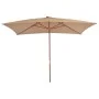 Sombrilla de jardín con palo de madera 200x300 cm gris topo de vidaXL, Sombrillas - Ref: Foro24-44514, Precio: 74,45 €, Descu...