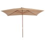 Sombrilla de jardín con palo de madera 200x300 cm gris topo de vidaXL, Sombrillas - Ref: Foro24-44514, Precio: 77,73 €, Descu...