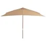 Sombrilla de jardín con palo de madera 200x300 cm gris topo de vidaXL, Sombrillas - Ref: Foro24-44514, Precio: 74,45 €, Descu...