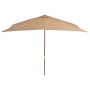 Sombrilla de jardín con palo de madera 200x300 cm gris topo de vidaXL, Sombrillas - Ref: Foro24-44514, Precio: 77,73 €, Descu...