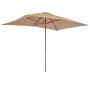 Sombrilla de jardín con palo de madera 200x300 cm gris topo de vidaXL, Sombrillas - Ref: Foro24-44514, Precio: 77,73 €, Descu...