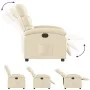Sillón reclinable eléctrico de tela crema de , Sillones - Ref: Foro24-3203963, Precio: 242,34 €, Descuento: %