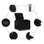 Sillón reclinable de masaje eléctrico tela negro de , Sillones - Ref: Foro24-3203968, Precio: 253,79 €, Descuento: %