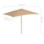 Sombrilla de jardín con palo de madera 200x300 cm gris topo de vidaXL, Sombrillas - Ref: Foro24-44514, Precio: 74,45 €, Descu...