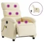 Cream fabric electric massage recliner by , Armchairs - Ref: Foro24-3203975, Price: 295,68 €, Discount: %