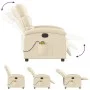 Cream fabric electric massage recliner by , Armchairs - Ref: Foro24-3203975, Price: 295,68 €, Discount: %