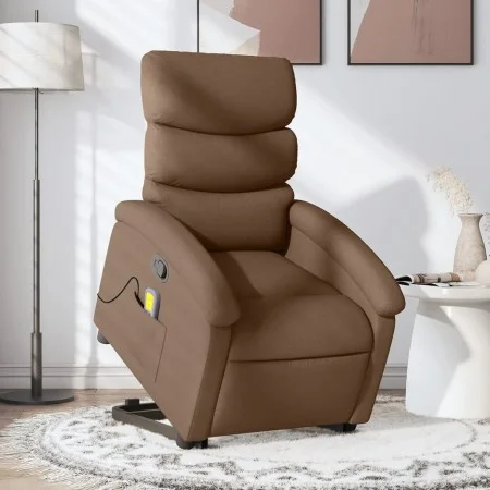 Silla de masaje reclinable de pie de tela marrón de , Sillones - Ref: Foro24-3203994, Precio: 289,27 €, Descuento: %