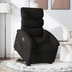 Sillón reclinable elevable tela negro de , Sillones - Ref: Foro24-3203980, Precio: 270,58 €, Descuento: %
