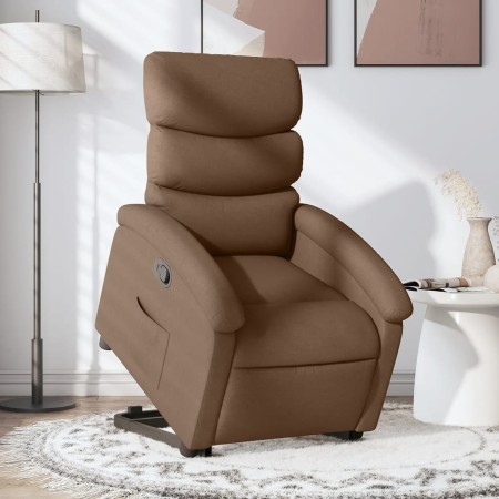 Sillón reclinable elevable de tela marrón de , Sillones - Ref: Foro24-3203982, Precio: 256,22 €, Descuento: %