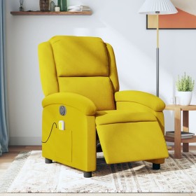 Sillón reclinable de masaje eléctrico terciopelo amarillo de , Sillones - Ref: Foro24-3204296, Precio: 267,40 €, Descuento: %
