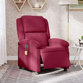 Sillón reclinable de masaje eléctrico terciopelo rojo tinto de , Sillones - Ref: Foro24-3204294, Precio: 293,63 €, Descuento: %