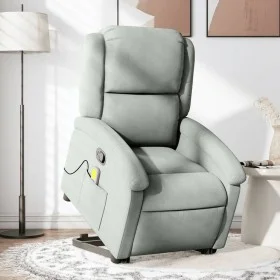 Sillón reclinable de masaje elevable terciopelo gris claro de , Sillones - Ref: Foro24-3204311, Precio: 301,65 €, Descuento: %