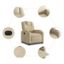 Sillón reclinable eléctrico de tela crema de , Sillones - Ref: Foro24-3204353, Precio: 244,75 €, Descuento: %