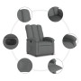 Sillón reclinable eléctrico de tela gris oscuro de , Sillones - Ref: Foro24-3204069, Precio: 243,68 €, Descuento: %