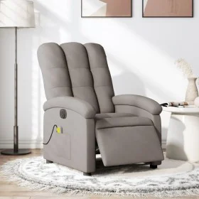Sillón reclinable de masaje eléctrico tela gris taupe de , Sillones - Ref: Foro24-3204088, Precio: 258,04 €, Descuento: %