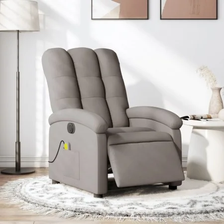Electric massage recliner taupe gray fabric by , Armchairs - Ref: Foro24-3204088, Price: 258,04 €, Discount: %