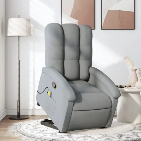 Sillón de masaje reclinable de pie de tela gris claro de , Sillones - Ref: Foro24-3204104, Precio: 332,82 €, Descuento: %