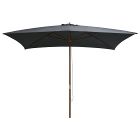 Sombrilla de jardín con palo de madera 200x300 cm antracita de vidaXL, Sombrillas - Ref: Foro24-44513, Precio: 68,46 €, Descu...