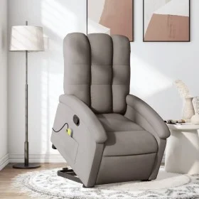 Liftable massage recliner taupe gray fabric by , Armchairs - Ref: Foro24-3204112, Price: 291,03 €, Discount: %