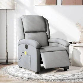 Sillón reclinable de masaje eléctrico tela gris claro de , Sillones - Ref: Foro24-3204152, Precio: 260,73 €, Descuento: %