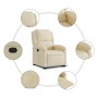 Sillón reclinable elevable de tela color crema de , Sillones - Ref: Foro24-3204173, Precio: 258,20 €, Descuento: %