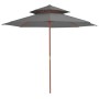 Sombrilla de dos pisos palo de madera 270 cm gris antracita de vidaXL, Sombrillas - Ref: Foro24-44519, Precio: 80,24 €, Descu...