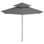 Sombrilla de dos pisos palo de madera 270 cm gris antracita de vidaXL, Sombrillas - Ref: Foro24-44519, Precio: 80,24 €, Descu...