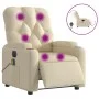 Sillón reclinable de masaje eléctrico tela color crema de , Sillones - Ref: Foro24-3204707, Precio: 274,75 €, Descuento: %