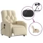 Sillón reclinable de masaje eléctrico tela color crema de , Sillones - Ref: Foro24-3204707, Precio: 274,75 €, Descuento: %