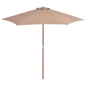 Garden umbrella with wooden pole 270 cm taupe gray by vidaXL, Umbrellas - Ref: Foro24-44516, Price: 69,44 €, Discount: %