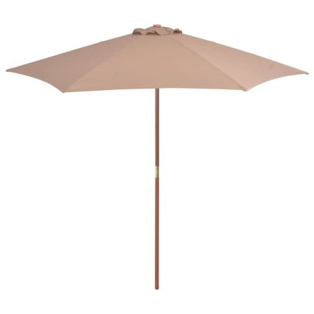 Sombrilla de jardín con palo de madera 270 cm gris topo de vidaXL, Sombrillas - Ref: Foro24-44516, Precio: 74,12 €, Descuento: %