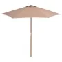 Sombrilla de jardín con palo de madera 270 cm gris topo de vidaXL, Sombrillas - Ref: Foro24-44516, Precio: 69,44 €, Descuento: %