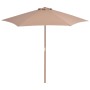 Sombrilla de jardín con palo de madera 270 cm gris topo de vidaXL, Sombrillas - Ref: Foro24-44516, Precio: 74,12 €, Descuento: %