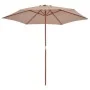 Sombrilla de jardín con palo de madera 270 cm gris topo de vidaXL, Sombrillas - Ref: Foro24-44516, Precio: 69,44 €, Descuento: %