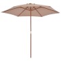 Sombrilla de jardín con palo de madera 270 cm gris topo de vidaXL, Sombrillas - Ref: Foro24-44516, Precio: 74,12 €, Descuento: %