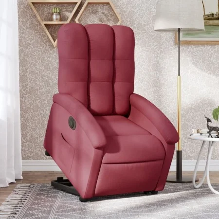Sillón eléctrico reclinable elevable de tela rojo tinto de , Sillones - Ref: Foro24-3204119, Precio: 337,55 €, Descuento: %