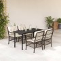 Set comedor de jardín 5 piezas y cojines ratán sintético marrón en Conjuntos de jardín | Comprar online en Foru.es