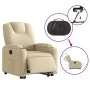 Sillón eléctrico reclinable elevable de tela color crema de , Sillones - Ref: Foro24-3204401, Precio: 334,43 €, Descuento: %