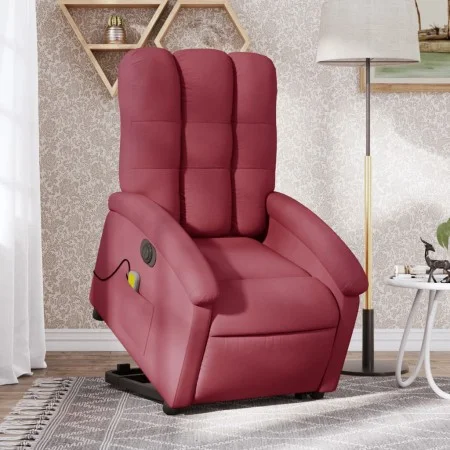 Sillón de masaje elevable eléctrico tela rojo tinto de , Sillones - Ref: Foro24-3204131, Precio: 340,75 €, Descuento: %