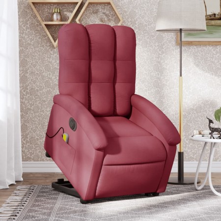 Sillón de masaje elevable eléctrico tela rojo tinto de , Sillones - Ref: Foro24-3204131, Precio: 319,10 €, Descuento: %