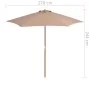 Sombrilla de jardín con palo de madera 270 cm gris topo de vidaXL, Sombrillas - Ref: Foro24-44516, Precio: 69,44 €, Descuento: %