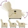 Sillón de masaje eléctrico reclinable elevable tela crema de , Sillones - Ref: Foro24-3204209, Precio: 342,12 €, Descuento: %