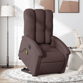 Sillón masaje eléctrico reclinable elevable tela marrón oscuro de , Sillones - Ref: Foro24-3204133, Precio: 341,38 €, Descuen...