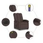 Elektrischer Massagesessel mit hochklappbarer Liege, dunkelbrauner Stoff von , Sessel - Ref: Foro24-3204133, Preis: 365,78 €,...