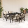 Set comedor de jardín 5 piezas y cojines ratán sintético marrón en Conjuntos de jardín | Comprar online en Foru.es