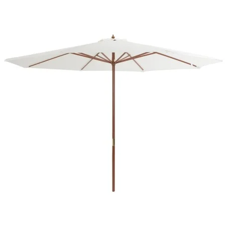 Sombrilla de exterior con palo de madera blanco arena 350 cm de vidaXL, Sombrillas - Ref: Foro24-44527, Precio: 101,68 €, Des...
